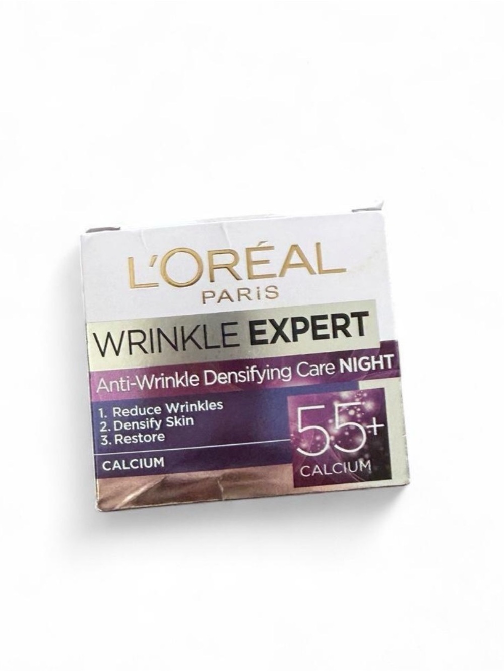 L'Oreal Wrinkle Expert Night Cream - Purple/White/Gold